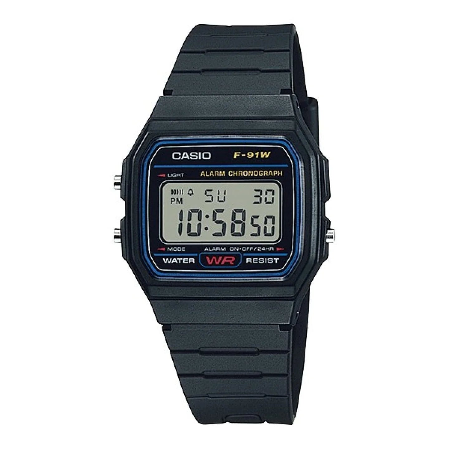 CASIO F-91W-1 Black Unisex Resin Digital Watch - Casio Classics