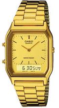 CASIO VINTAGE AQ-230GA Digital Analog Dual Time Gold Watch - Casio Classics
