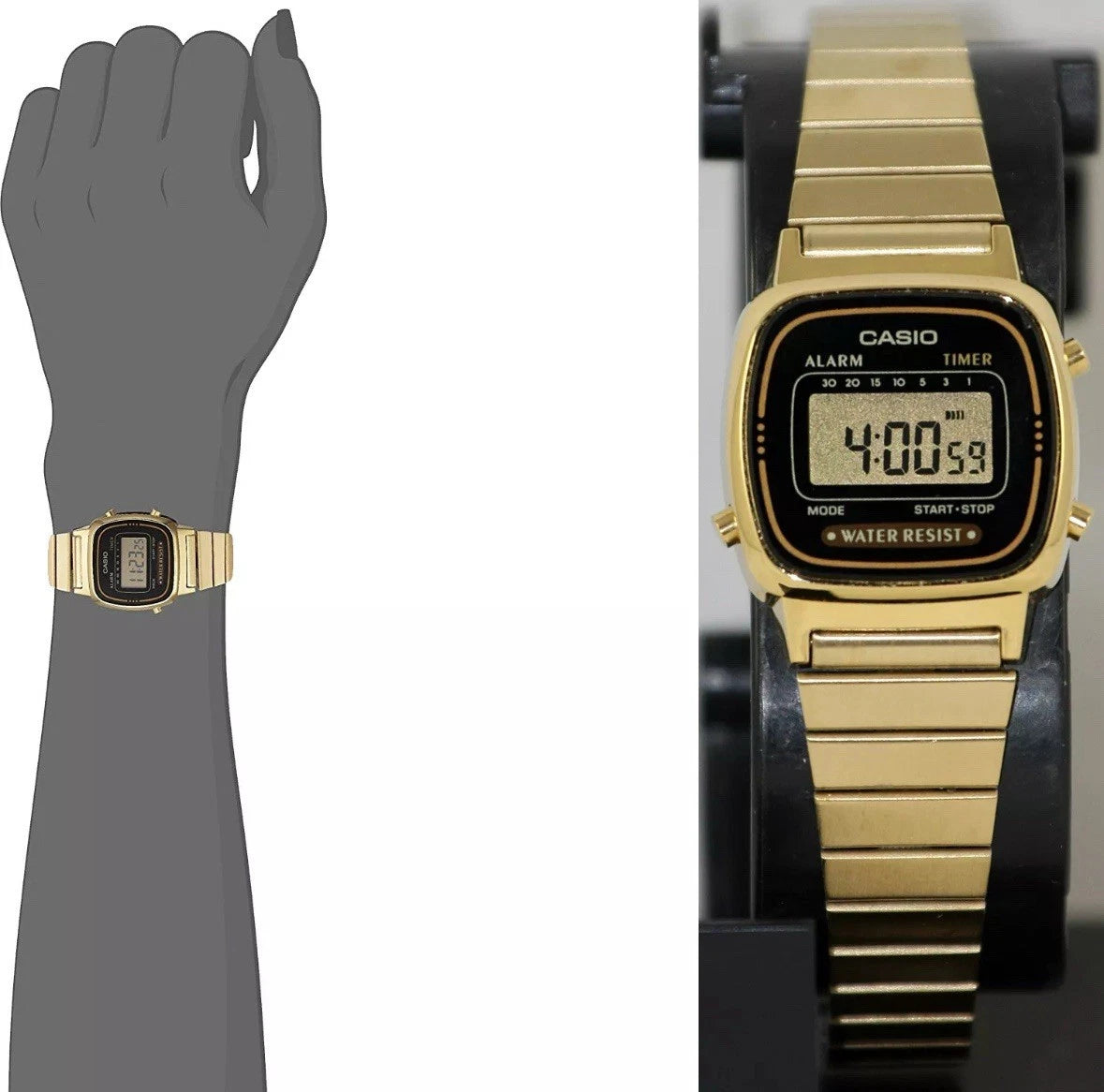 CASIO VINTAGE Classic Ladies LA670WGA-1D GOLD DIGITAL WATCH - Casio Classics