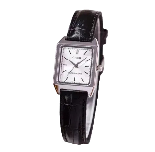CASIO VINTAGE LTP-V007L-7E1U Ladies Black Leather Watch - Casio Classics