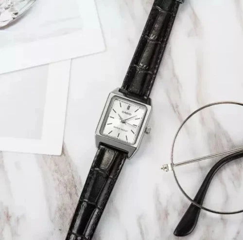 CASIO VINTAGE LTP-V007L-7E1U Ladies Black Leather Watch - Casio Classics