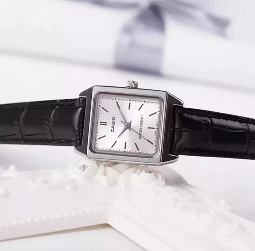 CASIO VINTAGE LTP-V007L-7E1U Ladies Black Leather Watch - Casio Classics