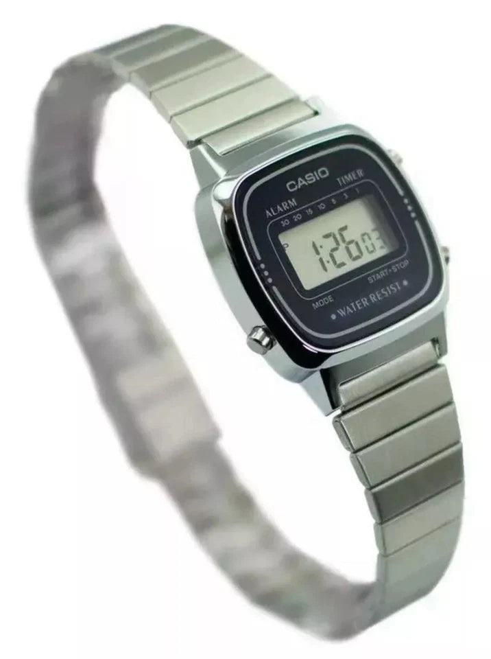 Casio Vintage Watch LA670WA-1 Women's Silver Digital Watches - Casio Classics